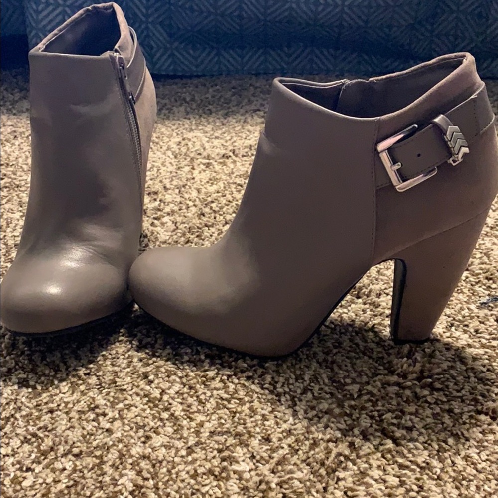 Grey Heeled Booties